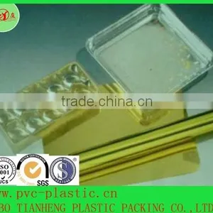 Metalize Gold , Rigid PVC Sheet Plastic Film for Candy Tray Packing Use thumbnail-1