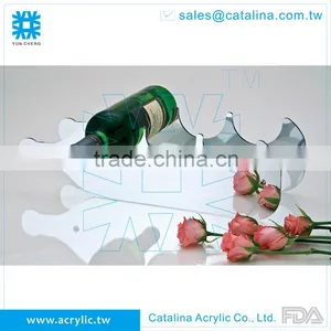 ACRYLIC MIRROR THREE BOTTLES WINE RACK thumbnail-1