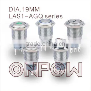 ONPOW Illuminated Push Button Switch(LAS1-AGQ Series,19mm,CE,CCC,UL,Rohs,REACH Approval,anti-vandal,stainless Steel) thumbnail-1