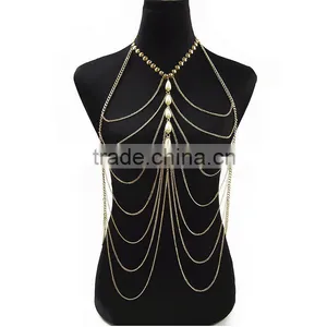 Luxury Tassel Pearl Sexy Body Chain thumbnail-1