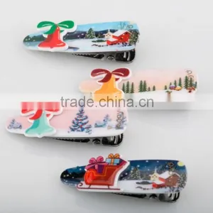 Candy Color Small Bell Hair Clip Lovely Present Car and Red House Hair Accessory Kids Mini Hair Duck Clip thumbnail-1