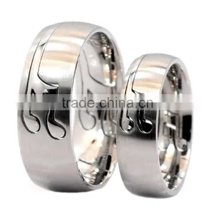Raw Material 316l Stainless Steel Detachable Music Note Rings Jewelry Womens thumbnail-1