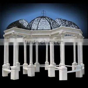 Best Design Natural White Marble Round Stone Gazebo thumbnail-1