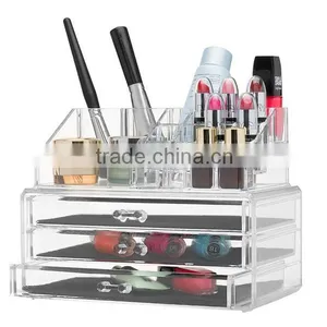 Best Sell Jewelry and Cosmetic Makeup Organizer Storage Two-Piece Acrylic Makeup Organizer thumbnail-1