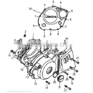 Loncin Gn300 Engine Parts Gn300 Crankcase Cover Comp thumbnail-1