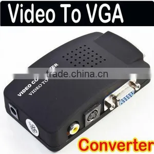 PC/Laptop AV/S Video To VGA TV Converter Adapter Box thumbnail-1