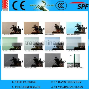 4mm 5mm 6mm Gold Blue Sheet Class Bronze Grey Green Reflective Glass With CE & ISO9001 Glass Window thumbnail-2