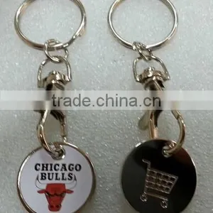 2015 Samples Free Multi-purpose LED OEM Metal,PVC Coin Holder Key Chain for Trollry,Car,Hotel/Keychain thumbnail-3