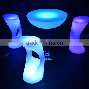 60CM LED Remote Halfmoon Table/ Hot Sell LED Rechargeable Halfmoon Coffee Table/LED Outdoor Lawn Halfmoon Cocktail Table thumbnail-5