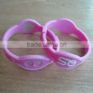 Pink Color Silicone Bracelets thumbnail-1