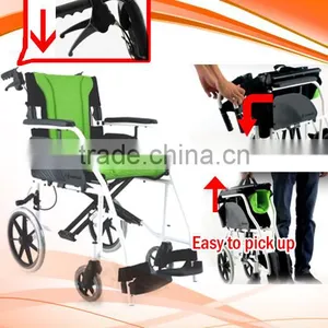 ALUMINUM Foldable TYPE Light Weight Transfer Wheelchair, Easy to Pick up thumbnail-1