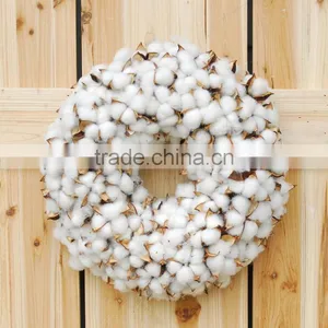 Artificial Cotton Wreath thumbnail-1