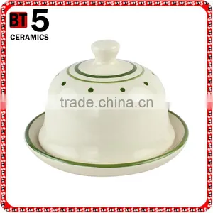 Ceramic Butter Holder With Hand-painted Design thumbnail-1