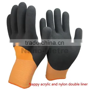 NMSAFETY13g Nylon & 7g Nappy Double Liner 3/4 Coated Foam Latex Winter Glove thumbnail-1