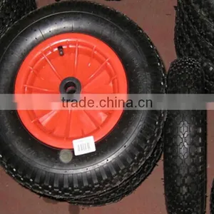 16''*400-8 Plastic Rim Wheel Barrow Pneumatic Rubber Wheel thumbnail-1
