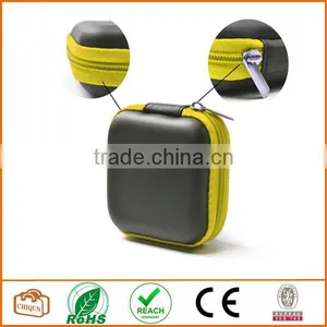 Yellow Color Square Shaped Carrying Hard Case Storage Bag for MP3/MP4 Bluetooth Earphone thumbnail-1