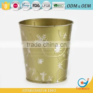 Wholesale Powder Coated Metal Homeware Embossing Outdoor Flowers in Pots Wholesale Metal Pots Face Flower Pot thumbnail-1