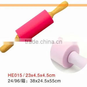 Silicone Rolling Pin With Wooden Handle thumbnail-1