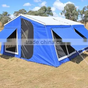 Outdoor Folding Portable Waterproof Heavy Polycotton Camper Trailer Tent thumbnail-1