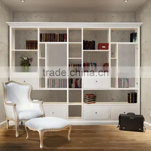 Cabinet Divider NEW YORK White Painted Mahogany Wood Furniture thumbnail-1