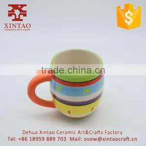 High Quality Hand Painted Colorful Pattern Ceramic Coffee Mug With Handle thumbnail-1