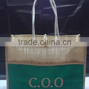 Fast Delivery Time Promotional Natural Jute Bags With Cotton Handle thumbnail-2