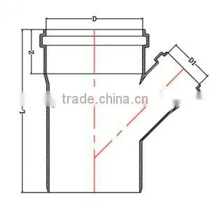 HIGH QUANLITY REDUCING SKEW TEE WITH SOCKET OF PVC GB STANDARD EXPANDING FITTINGS FOR DRAINAGE WITH GASKET thumbnail-2