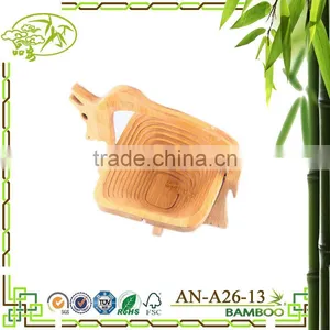 Aonong All-Natural Bamboo Folding Collapsible Fruit Basket Living Room Carving Tools thumbnail-1
