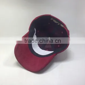 100% Corduroy Fabric Dad Cap Gold Metal Thread Embroidery Baseball Hat thumbnail-6