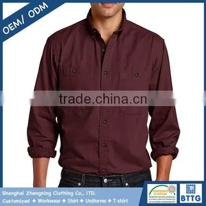 100%Cotton Drill 21*21 Workwear Men's Logger Shirt With Machine Wash thumbnail-4