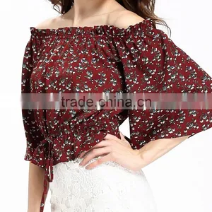 Domin Fashion Latest Printing off Shoulder Top thumbnail-2