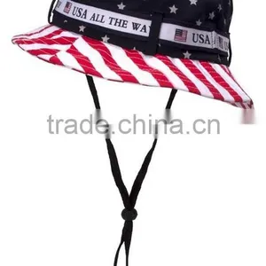 Custom Hot Sale American Flag Bucket Hat+String thumbnail-2