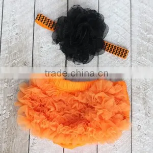 Baby Underwear Chiffon Fabric Ruffle Bloomers Match Same Color Hair Accessories thumbnail-3