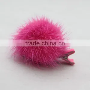 Myfur New Design Cute Fur Hairpin Real Mink Fur Pompom Hairpin For Girls thumbnail-1