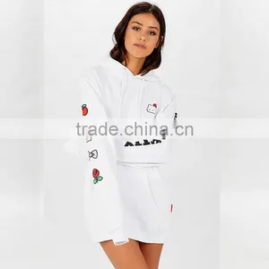 Cute off White Hoodie Custom Logo Ladies Long Sleeve Hoodie With Prints thumbnail-5