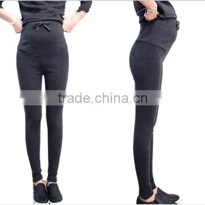 100% Cotton High Elasticity Casual Women Pregnancy Trousers Maternity Pants thumbnail-1