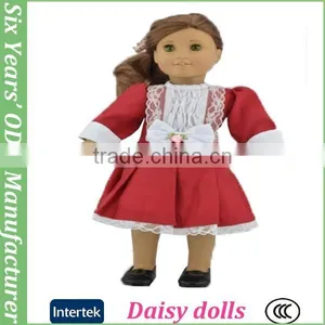 Orchid Colored Satin Long Sleeved Doll Dress thumbnail-1