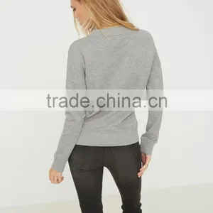 2016 Wensfashion Costume Women Leather and LightGrey Long Sleeved Sweatshirt With Hood thumbnail-6