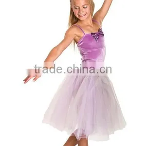 Sexy Girl Ballet Performance Stage Costumes Dress With Velvet Long Tutu thumbnail-1