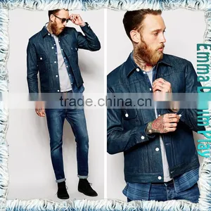 Mens New Design 2016 Spring Indigo Waxed Jean Chic Jackets Coats thumbnail-3