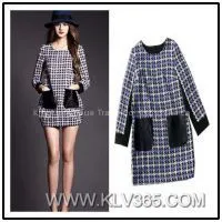 Designer Dress For Women Fashion Winter Wool Dress Wholesale thumbnail-1