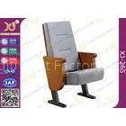Heavy Duty Foldable Tablet Library Auditorium Chairs With Wooden Arm Surface Finish thumbnail-1