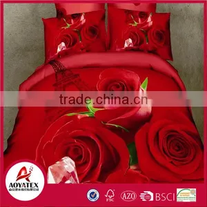 2016new Style 13372 60*40s Reactive Printed 3D Rose Deisgn Bedding Set thumbnail-5