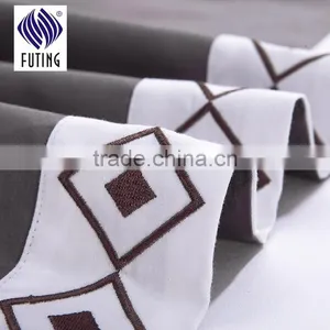 Wholesale 4pcs Embroidered Bed Linen 100% Cotton White Bedding Set Hotel Bed Sheet Set thumbnail-6