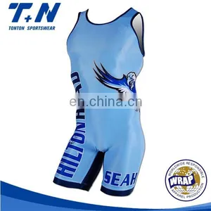 Custom Mesh Polyster Mens Wrestling Singlet thumbnail-2