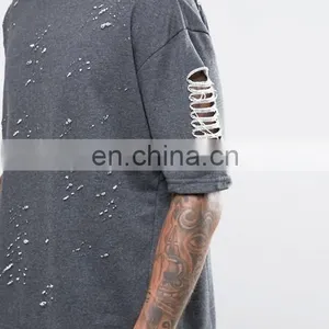 Boxy Design Crew Neck Sweatshirt With Distressing thumbnail-3