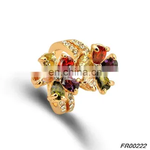 Fashion Diamond Gold Plated Sparkling Knuckle Ring Wedding Ring thumbnail-1