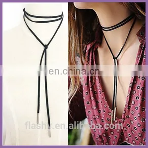 New Fashion Jewelry Black Leather Bow Choker DIY Necklace Gift for Women Girl thumbnail-1