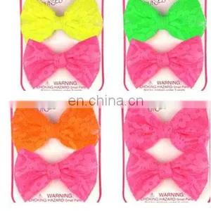 Neon Color Big Bows Fashionable Barrettes Wholesale thumbnail-1