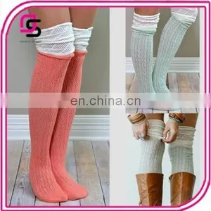 Hot Selling Women Socks Colorful Lace Hollow Over the Knee Socks In Stock thumbnail-1
